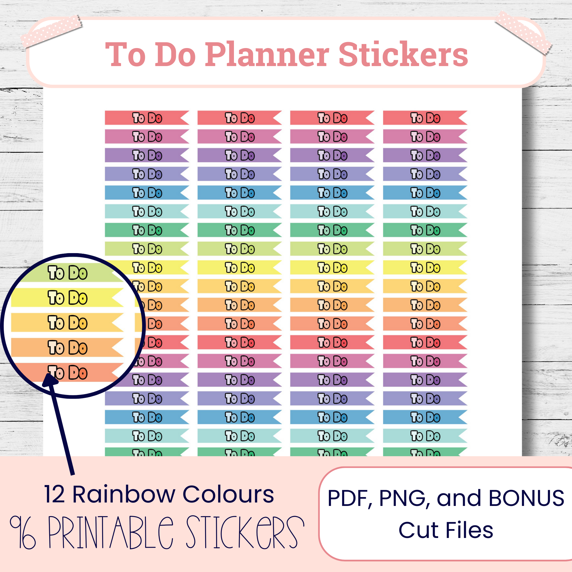 TO DO Header Stickers | Printable Planner Stickers