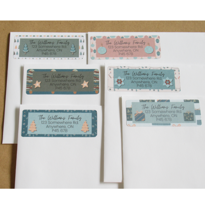 Christmas Return Labels – Modern Holiday Colors - Editable Canva Address Stickers – Printable Holiday Template - Compatible with Avery 5160