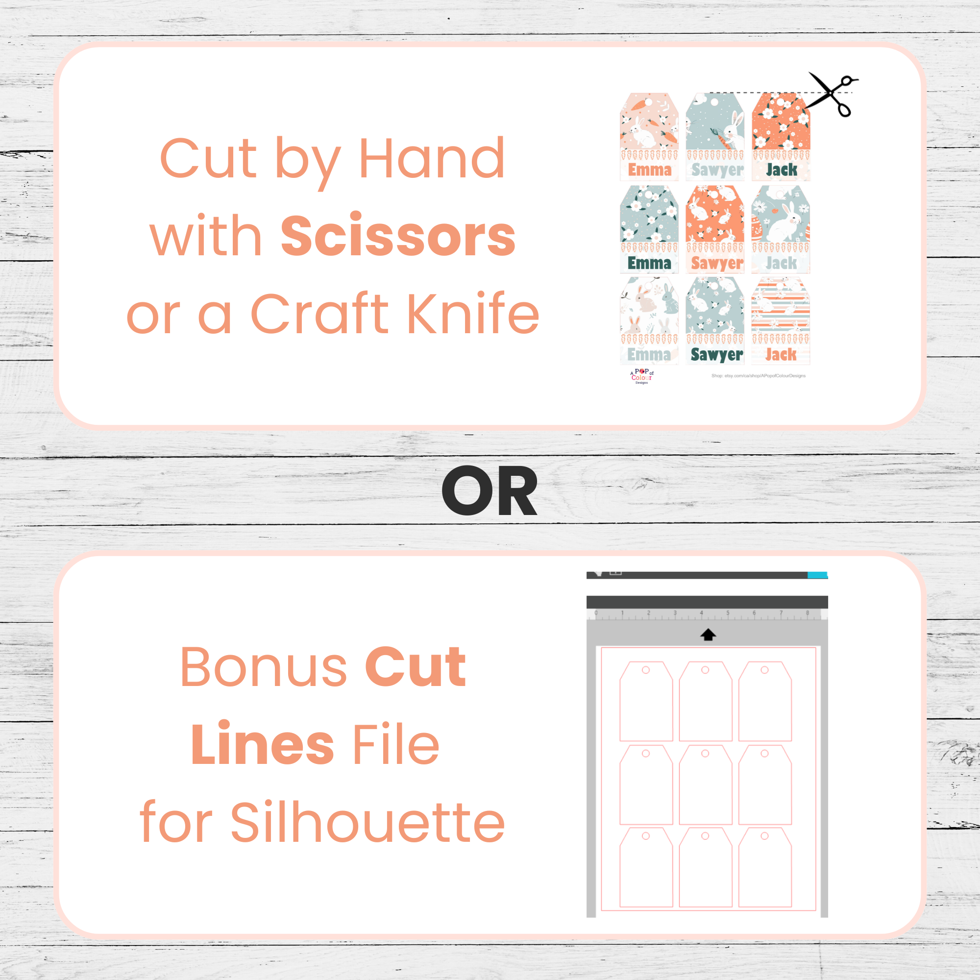 Editable Easter Basket Name Tags: Bunny Gift Tag Stickers (Canva Template) - Image 6