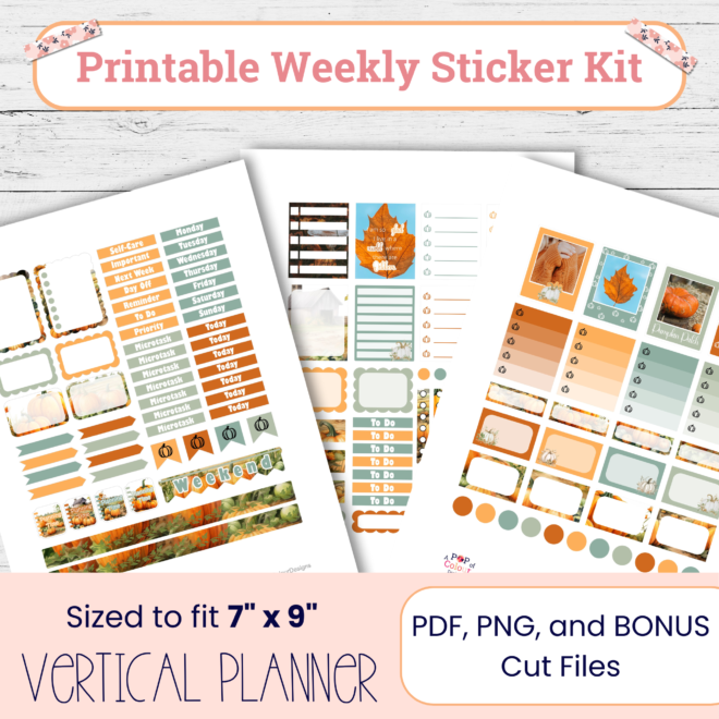 Meet Me at the Pumpkin Patch I Printable Weekly Planner Sticker Kit