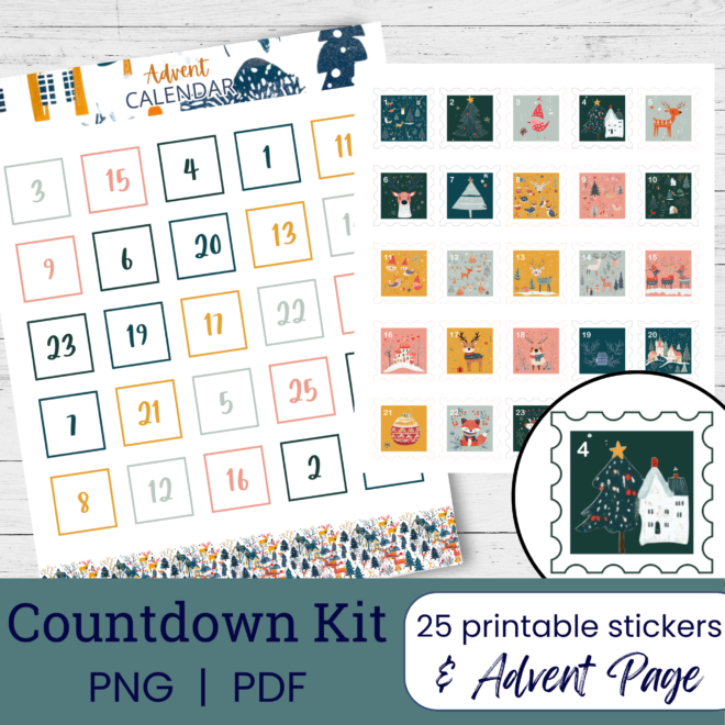 Woodland Christmas Creatures | Printable Advent Sticker Kit