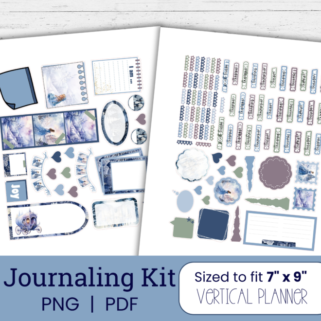 Enchanted Winter Journal Sticker Kit | Cozy Christmas Creative Journaling Printable | Cute Fairy Tale Stickers | Winter Printable SW107