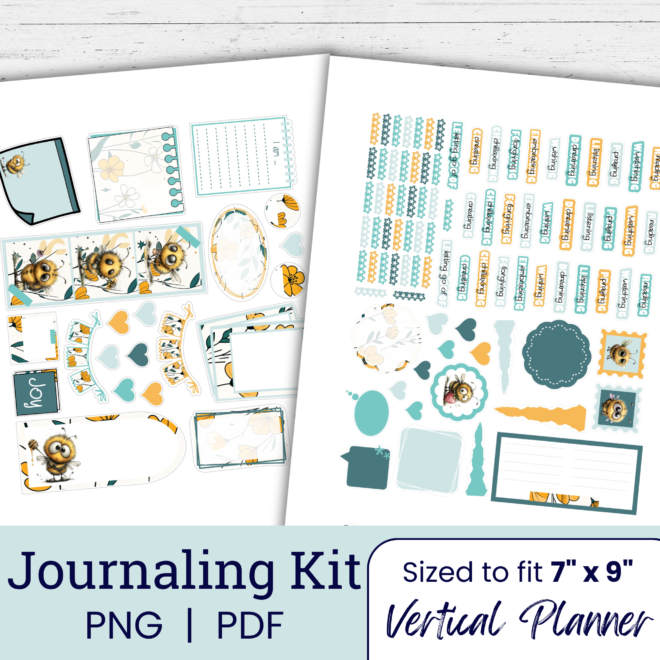 Whimsy Bees Journaling Sticker Kit (Printable)