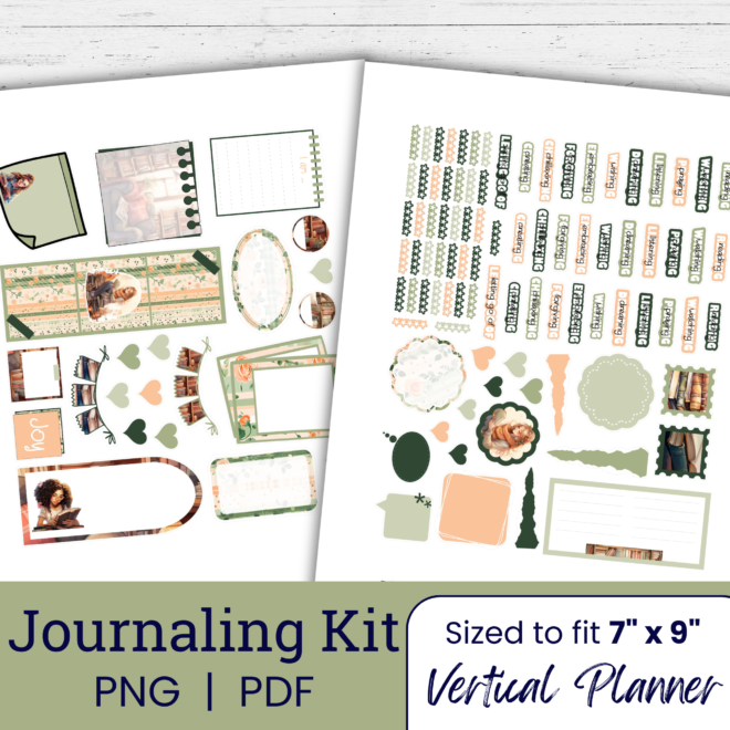 Bookworm Journaling Sticker Kit (Printable)