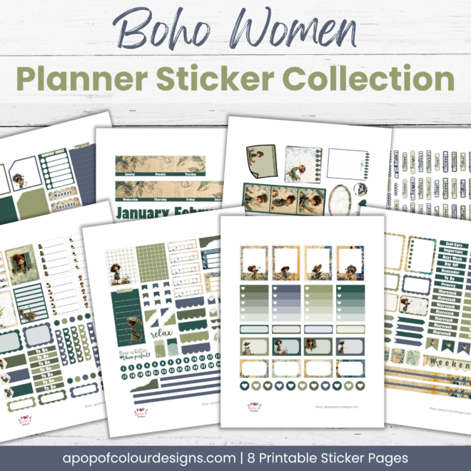 Boho Women Planner Sticker Collection
