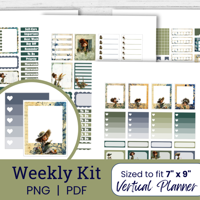 Boho Women Weekly Planner Sticker Kit (Printable)