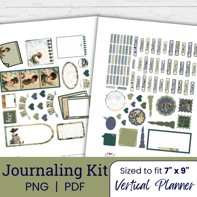 Boho Women Journaling Sticker Kit (Printable)